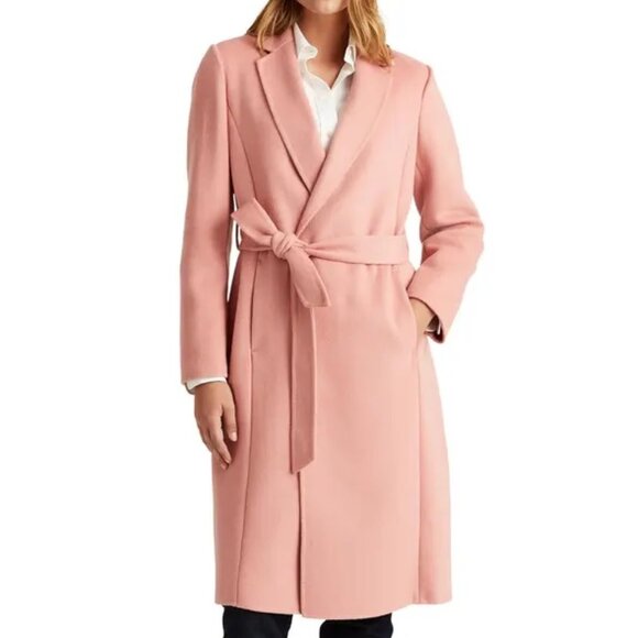 NWT LAUREN RALPH LAUREN Double Face Wool Blend Wrap Coat for Work to Events - Picture 1 of 10